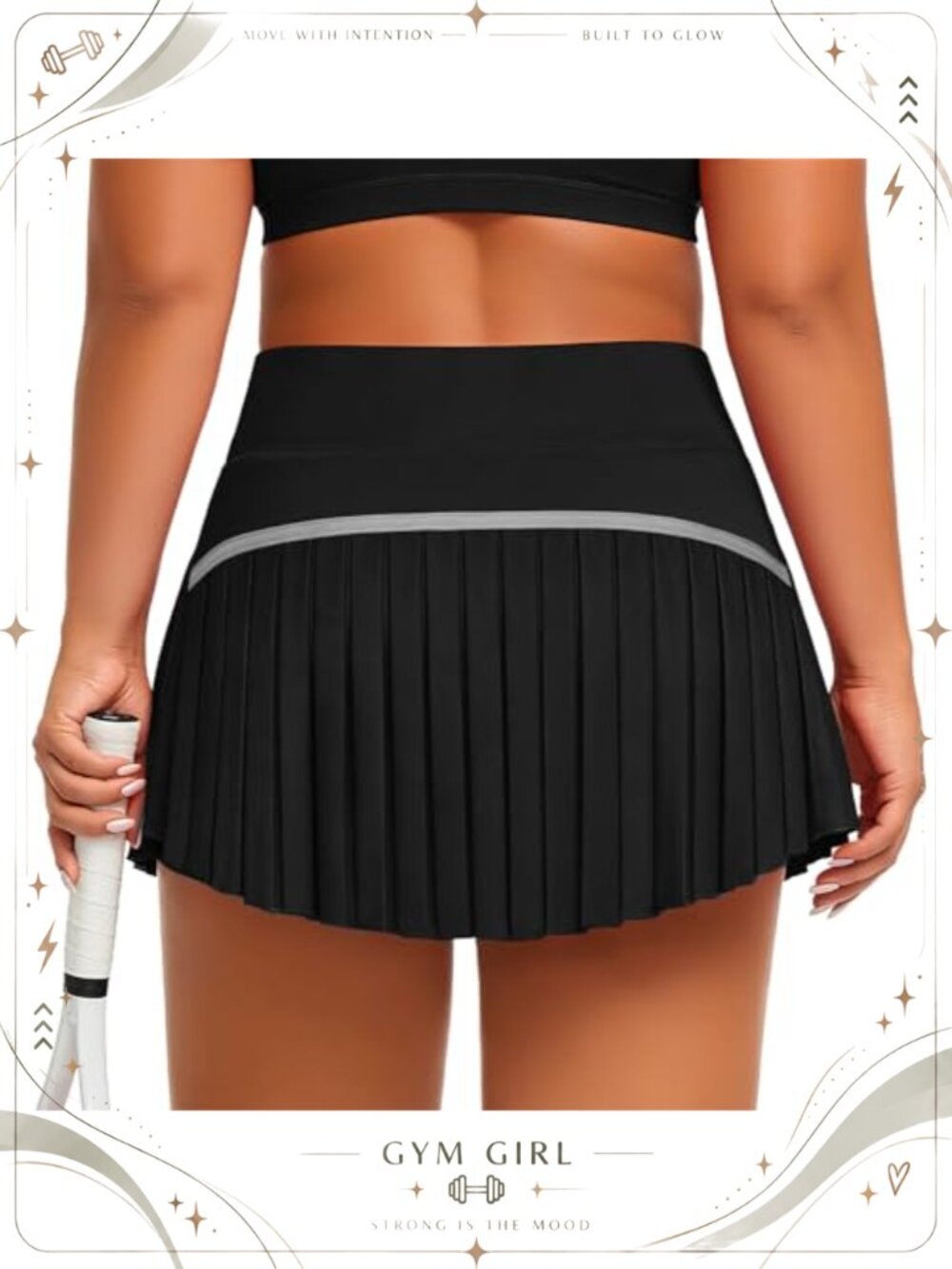 Plus Size Pleated Tennis Skort with Pockets High Waisted Athletic Golf Skirt
